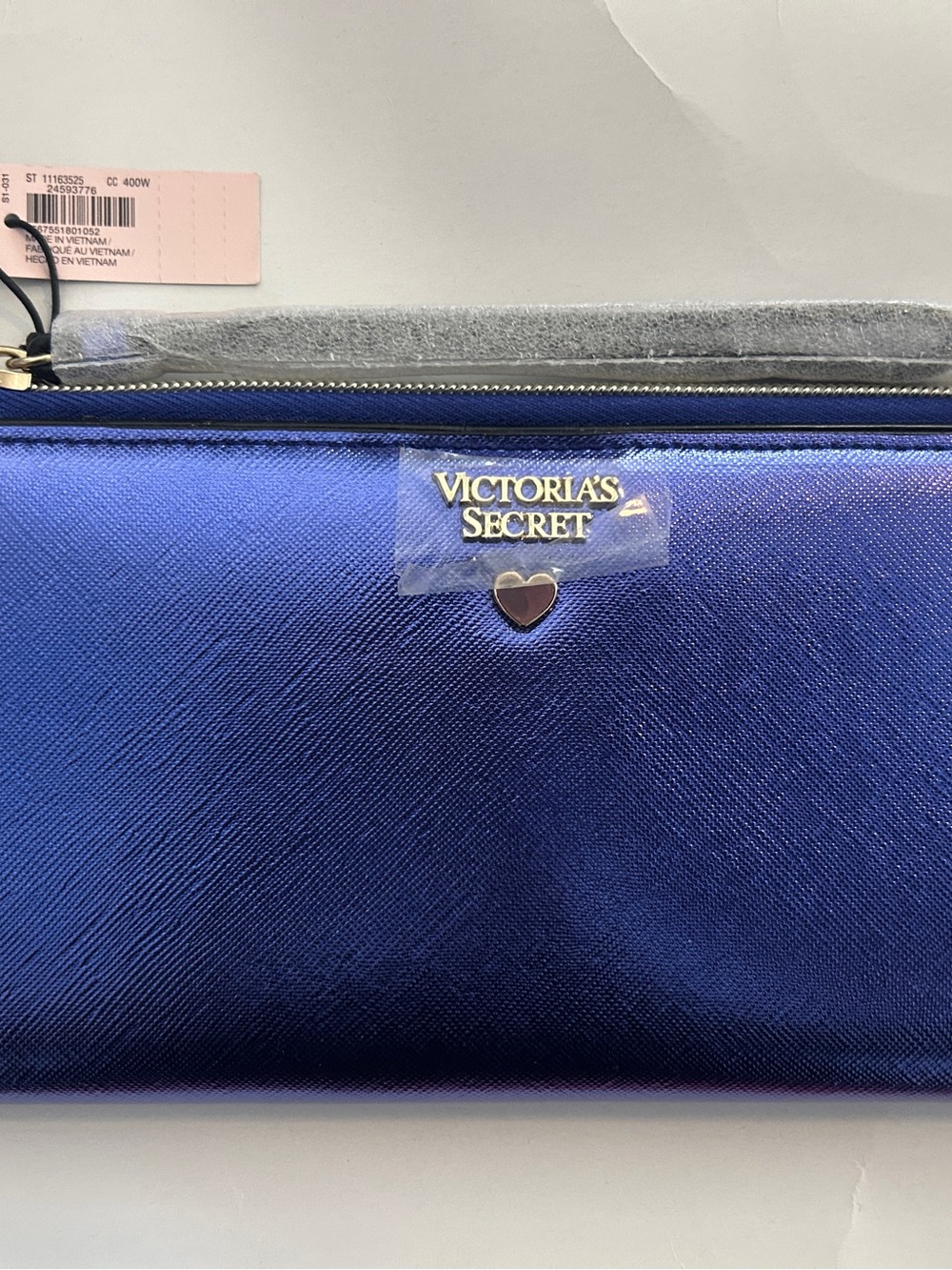 Victoria's Secret Metallic Blue Zip Wallet